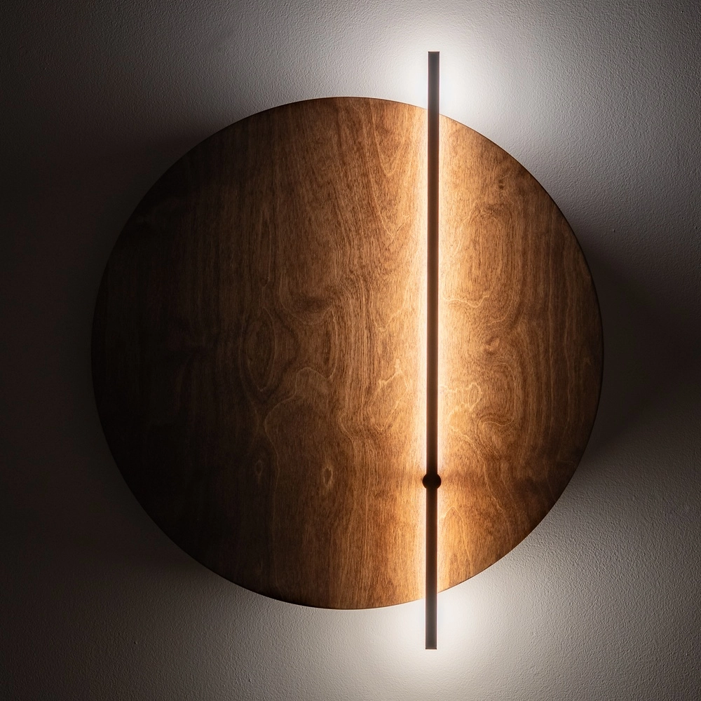 Houten wandlamp Sunset Led Ø 50cm Lyora 5903139114325