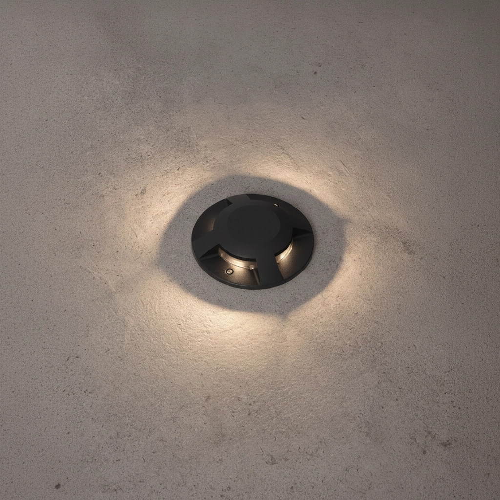 Platte opbouw grondspot Grado zwart - 13W