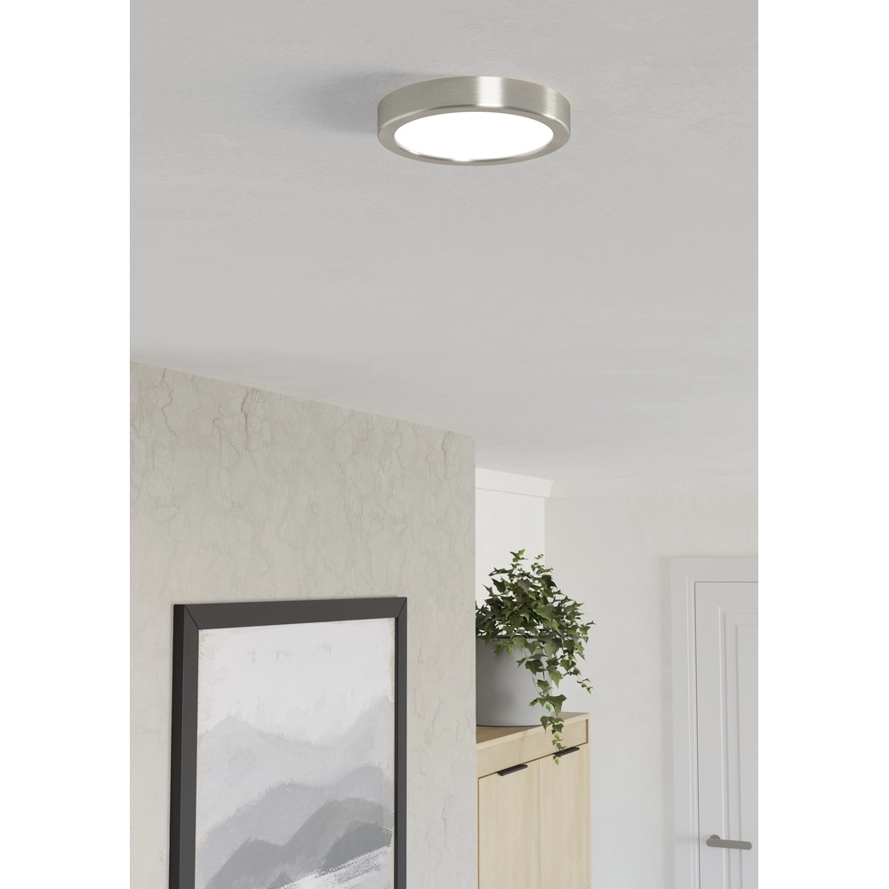 Led plafonnière Fueva 6 rond - rvs - Ø 16,6cm Eglo 9008606330225