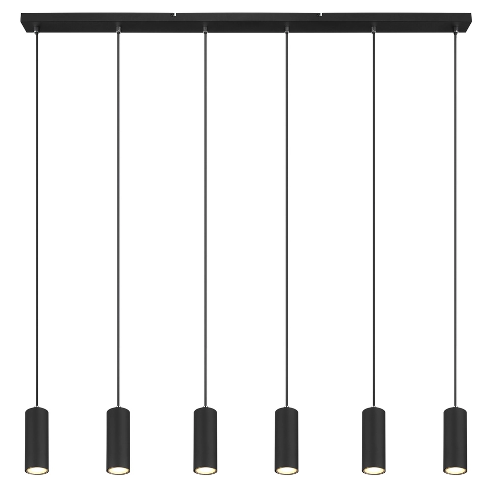 Hanglamp Robby 6-lichts zwart Globo 9007371436583