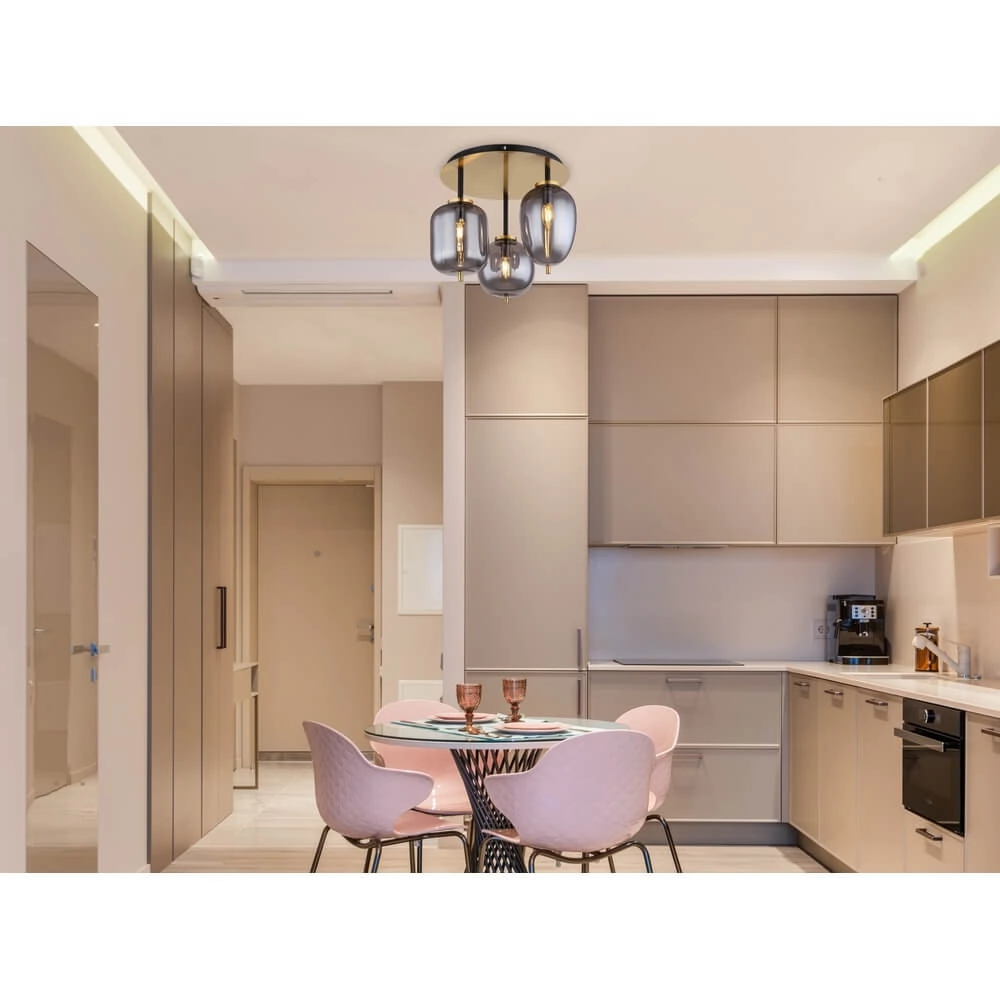 Gouden plafondlamp Blacky I 3-lichts Globo 9007371442485