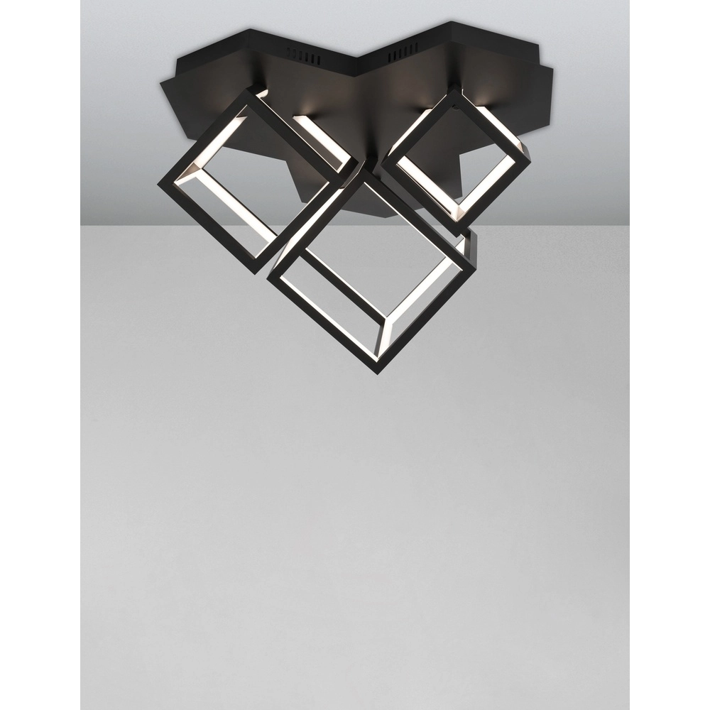 Vierkante plafondlamp Gabbia zwart Vierkante plafondlamp Gabbia zwart