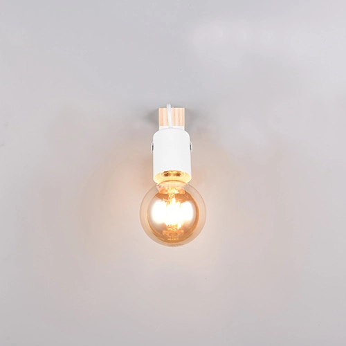 Plafondlamp Lynar wit met hout Trio 4017807670707