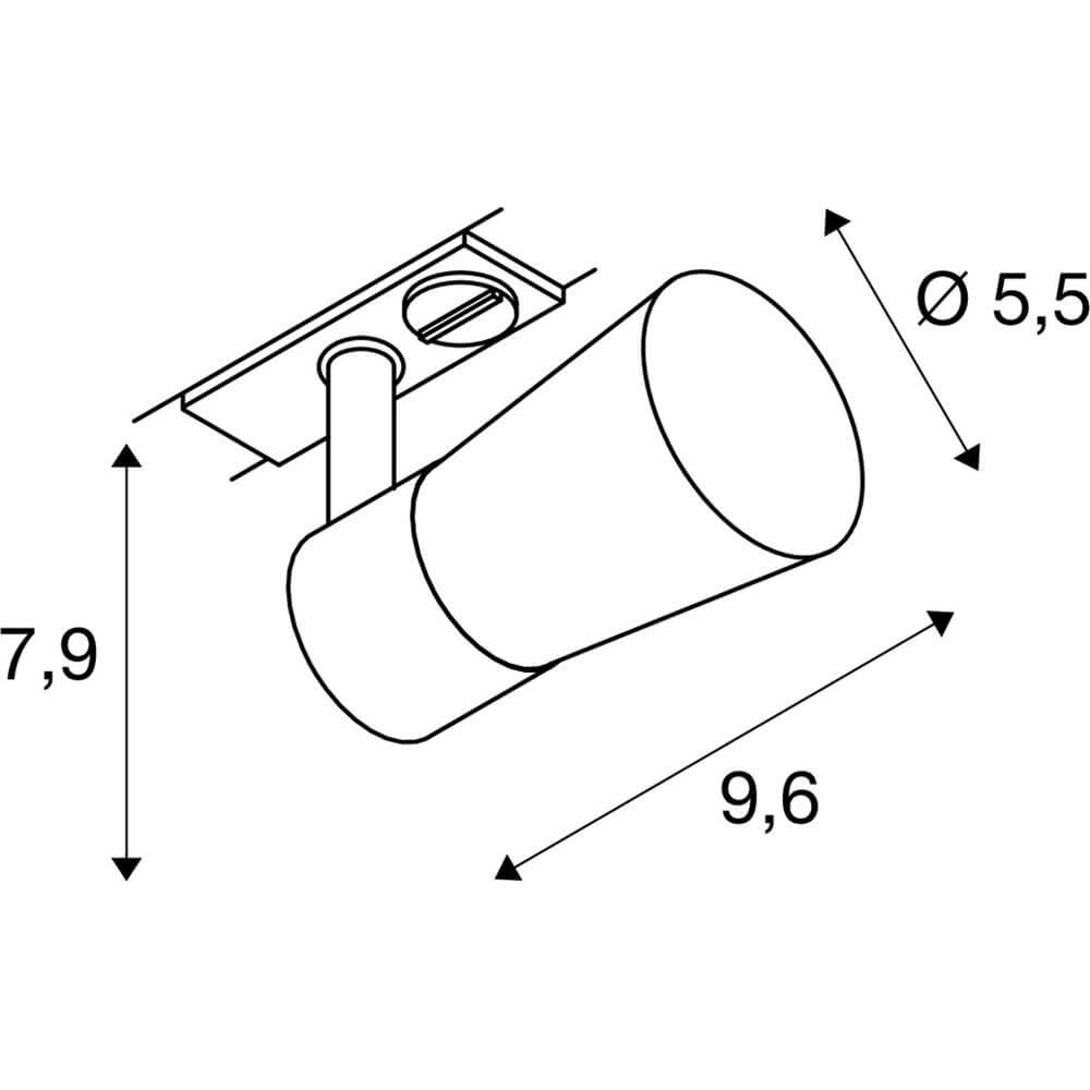 Railspot Puri 2.0 Cone zwart-goud 1-fase SLV 4024163294799