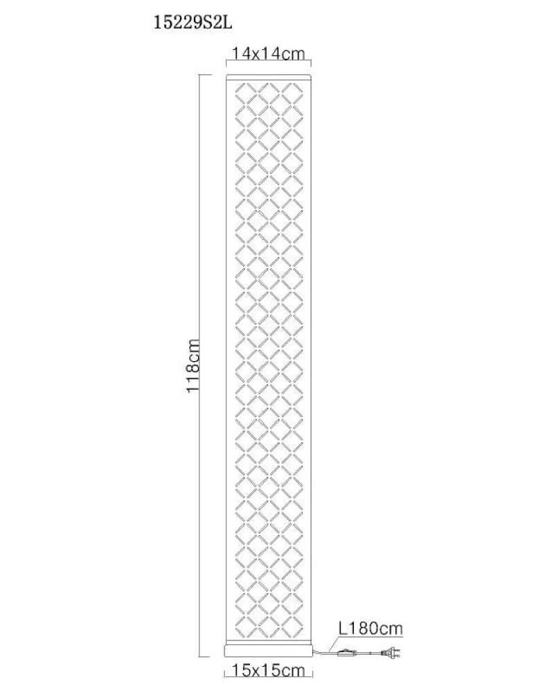 Vierkante vloerlamp Clarke 118cm Globo 9007371369478