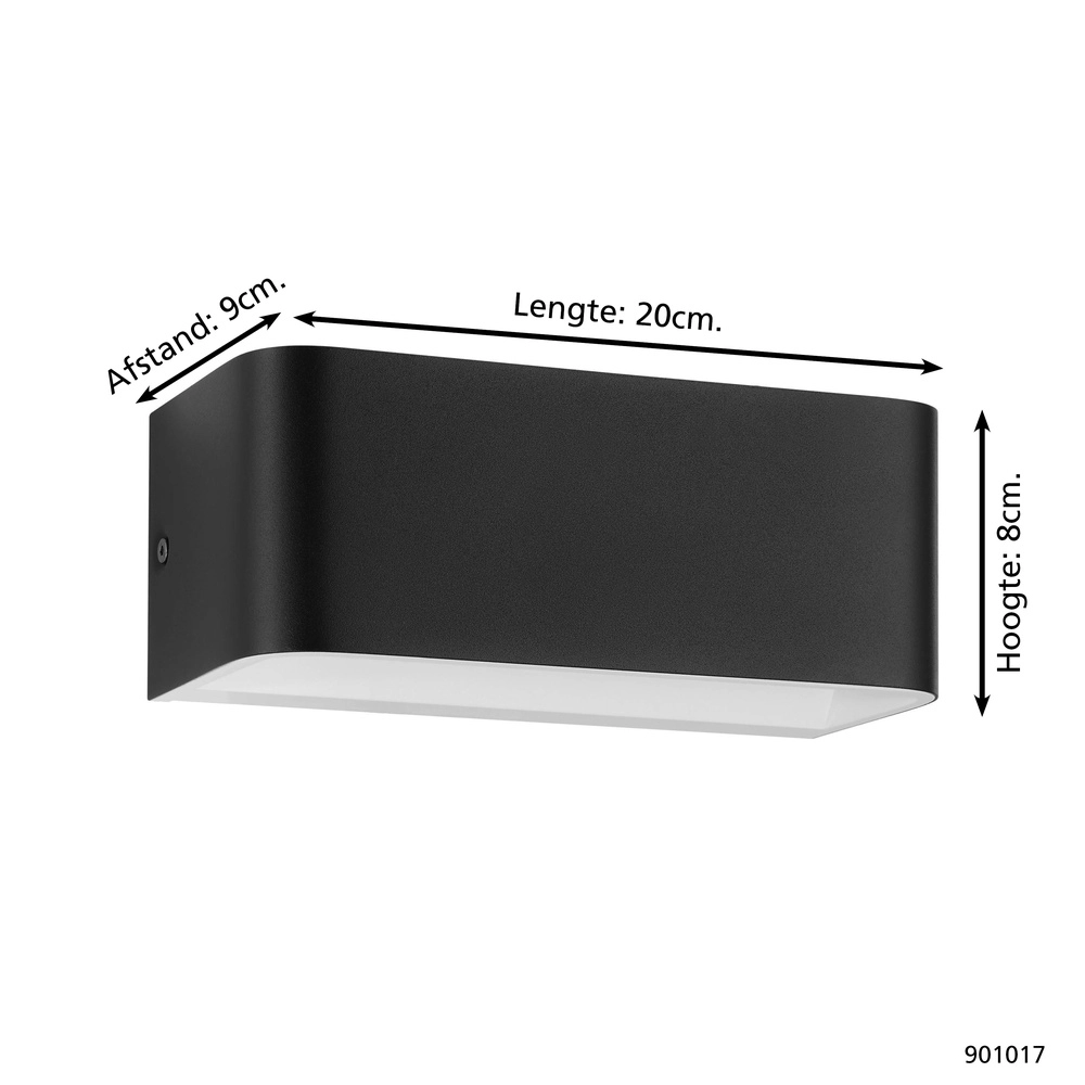 Led wandlamp Sania 4 20cm - zwart Eglo 9008606289868