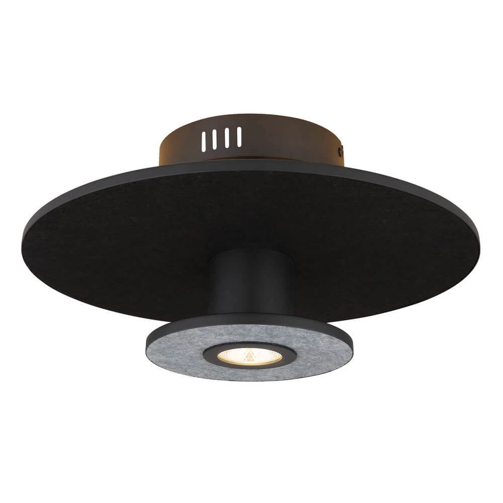 Zwarte plafondlamp Carter Ø 38cm met vilt