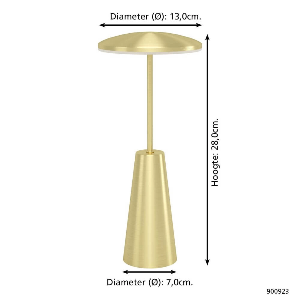 Geelkoperen tafellamp Piccola Ø 13cm Eglo 9008606277780