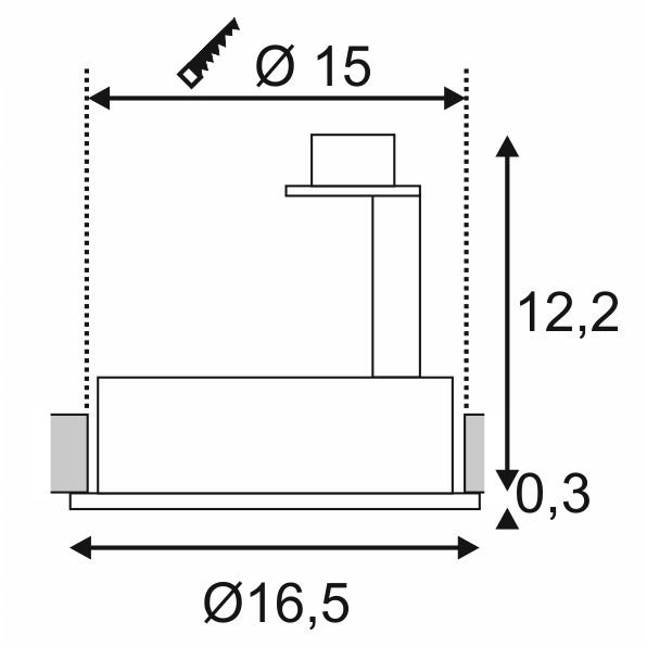 Inbouwspot New Tria ES111 Round zwart met bladveren SLV 4024163150293