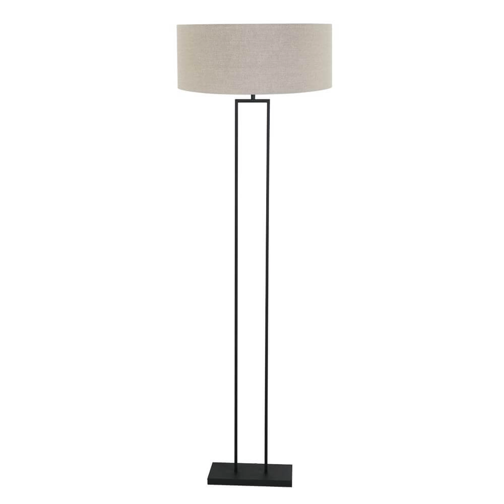 Vloerlamp 160cm Stang zwart met grijze kap Vloerlamp 160cm Stang zwart met grijze kap