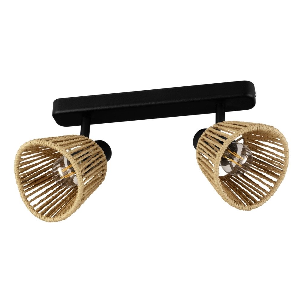 Plafondlamp Keelby rotan 2-lichts Plafondlamp Keelby rotan 2-lichts