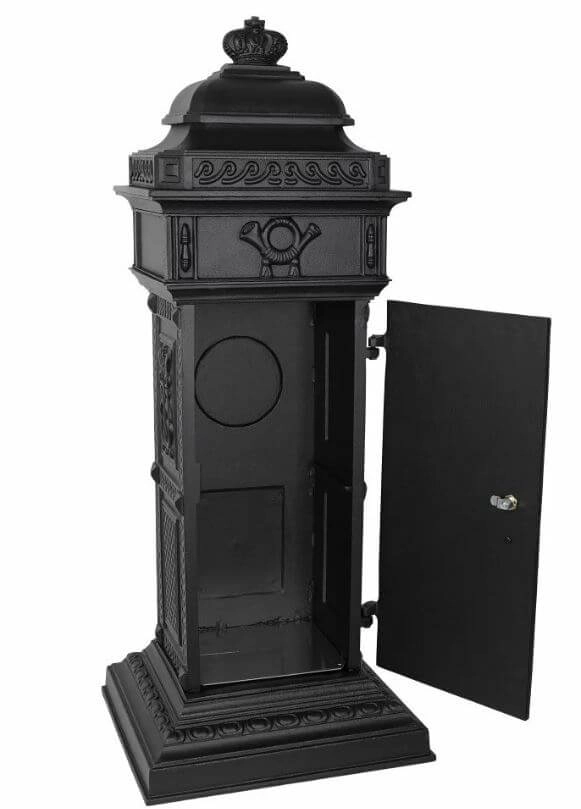 Brievenbus Postbox Gigant B10B kolom - zwart KS Verlichting 8714732524742