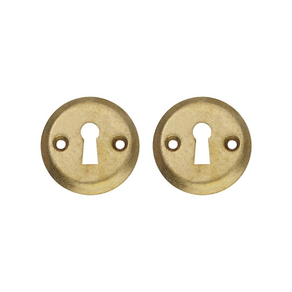 Set van 2 sleutelrozetten Tira rond messing getrommeld schroef