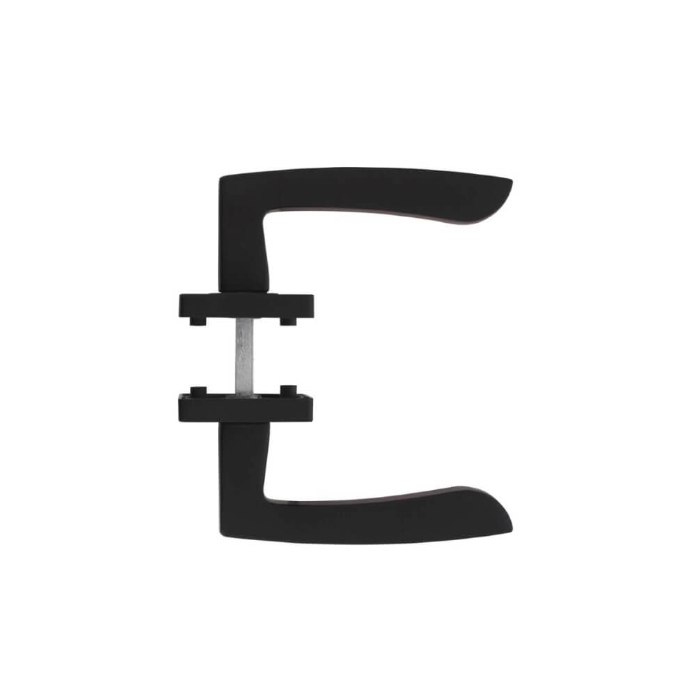 Strakke deurklink Minos vierkant rozet zwart Intersteel 8714186408704