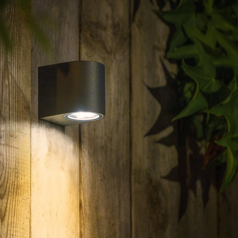 Muurlamp Gilvus 12v Down zwart GardenLights 5907800859027