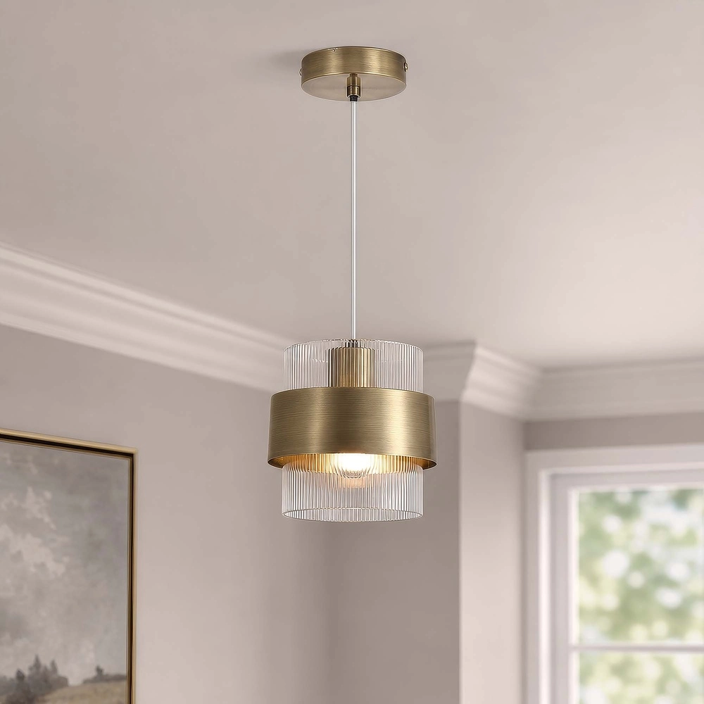 Hanglamp Royal 1-lichts antiek messing Searchlight 5,05342E+12