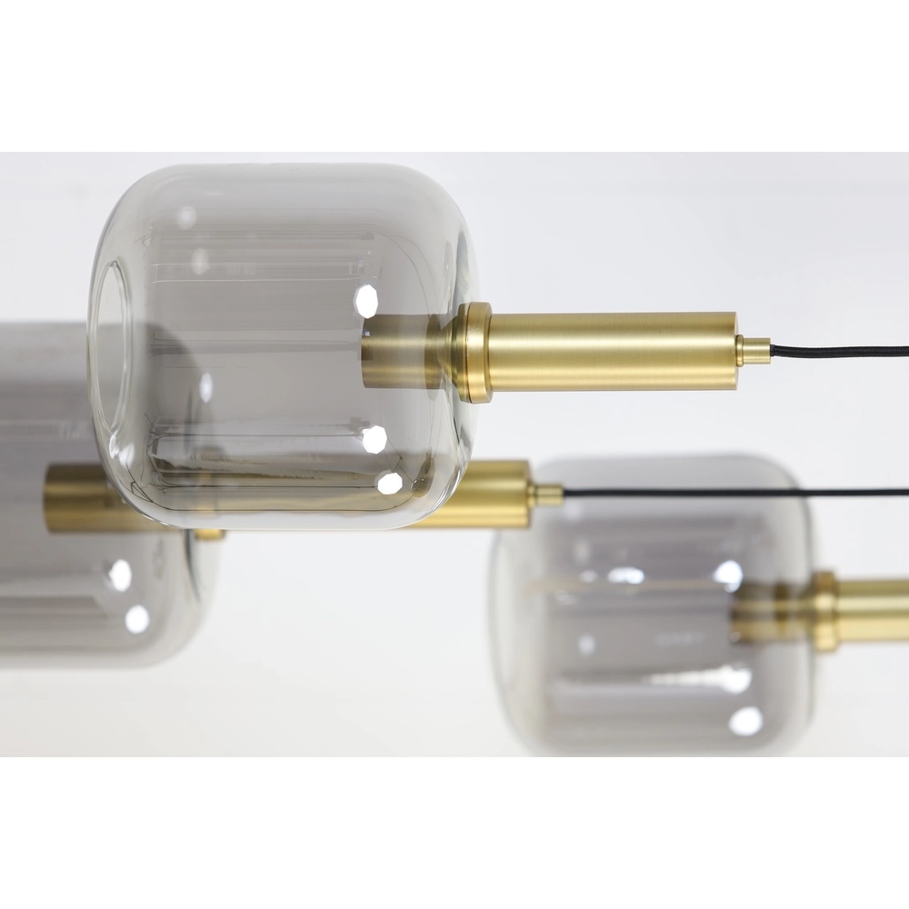 Vide hanglamp Lekar 5x E27 - messing met smoke glas Light & Living 8717807604585