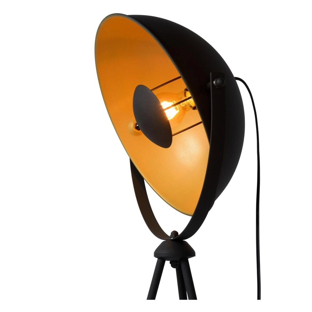 Industriële vloerlamp Alvaro zwart Lucide 5411212051202
