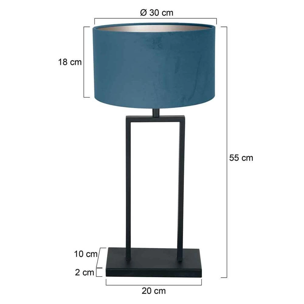 Tafellamp 55cm Stang met blauwe kap Steinhauer 8712746174007