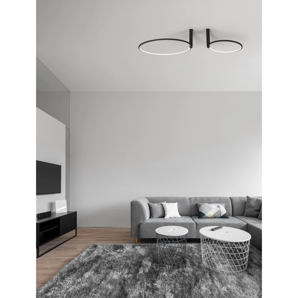 Design plafondlamp Garve zwart Ø 40cm en Ø 60cm Lyora 5212017431837