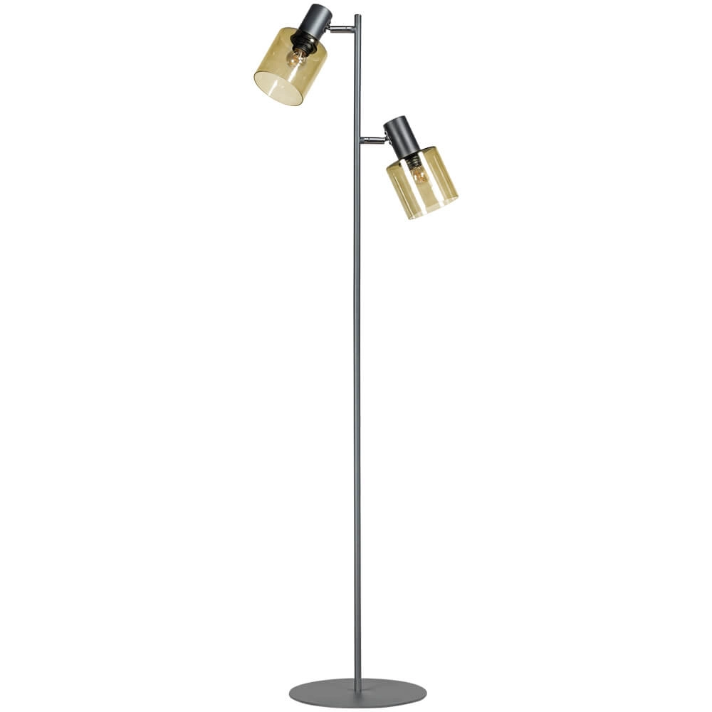 Glazen vloerlamp Sledge Glass 2-lichts zwart met goud glas Glazen vloerlamp Sledge Glass 2-lichts zwart met goud glas