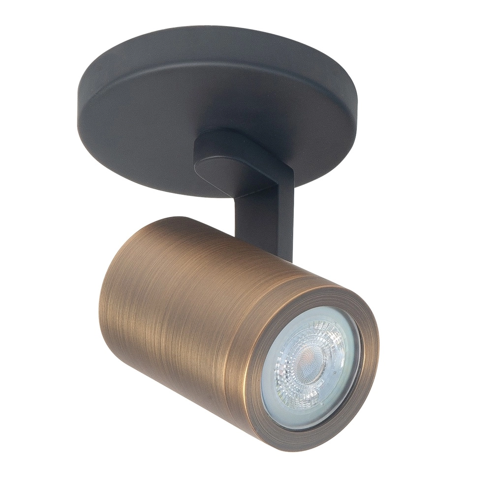 Opbouwspot Halo Spot zwart met koper brons enkel Opbouwspot Halo Spot zwart met koper brons enkel