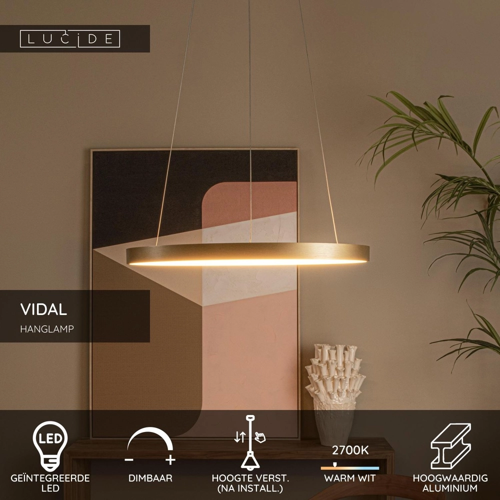 Hanglamp Vidal Ø 58cm goud Lucide 5411212460844