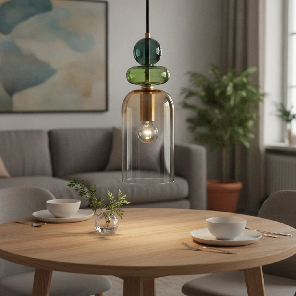 Gekleurde hanglamp Murano oranje