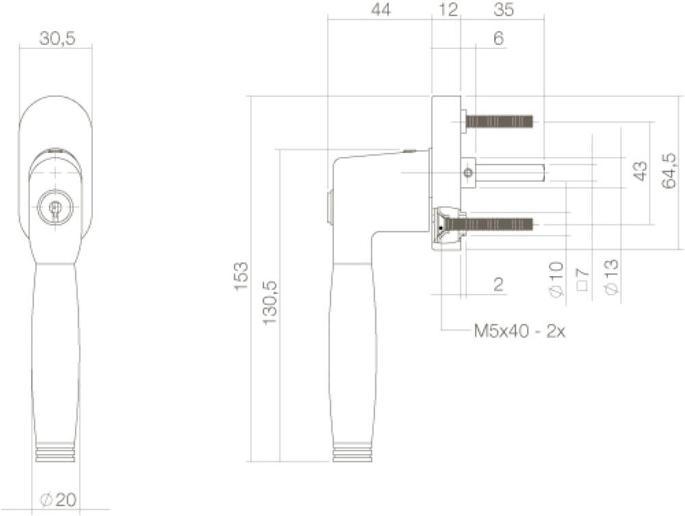 Klassieke raamkruk Ton 222 afsluitbaar chroom Intersteel 8714186147979