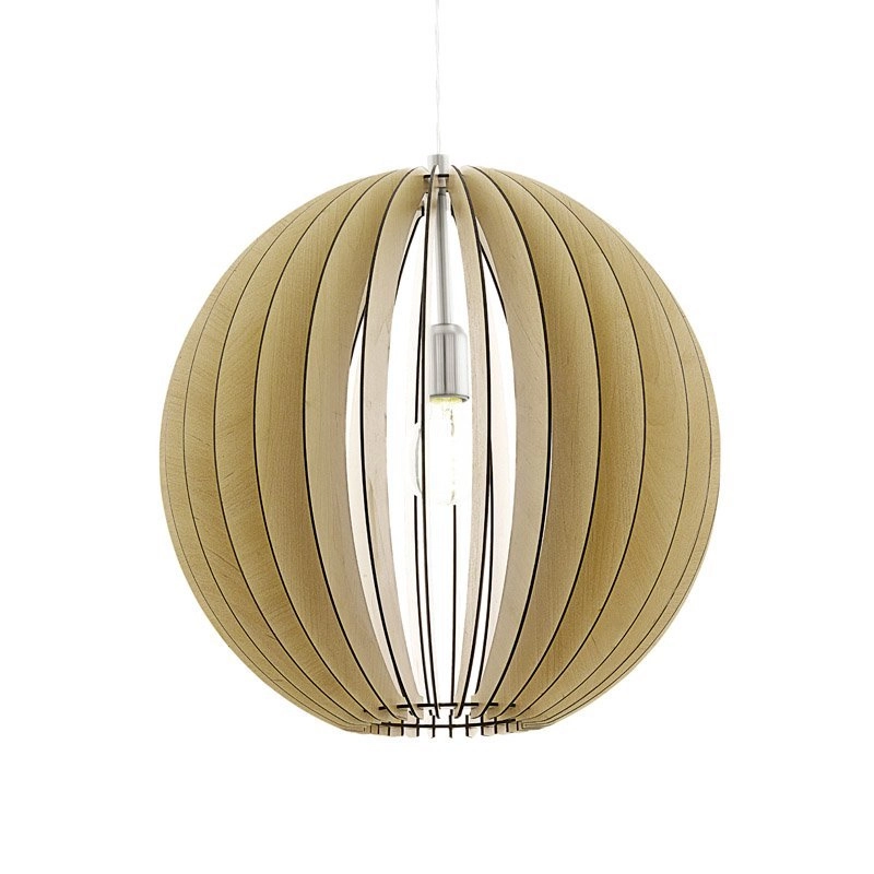 Landelijke hanglamp Cossano 50cm mapple hout