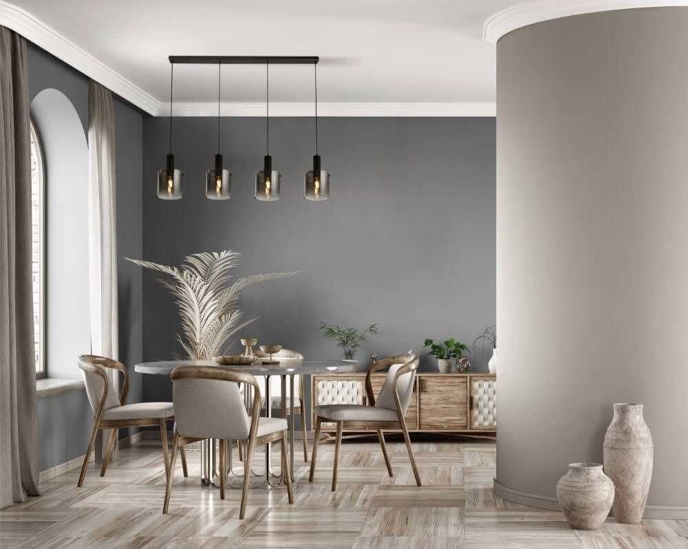 Zwarte hanglamp Sweden 4-lichts Searchlight 5053423244341