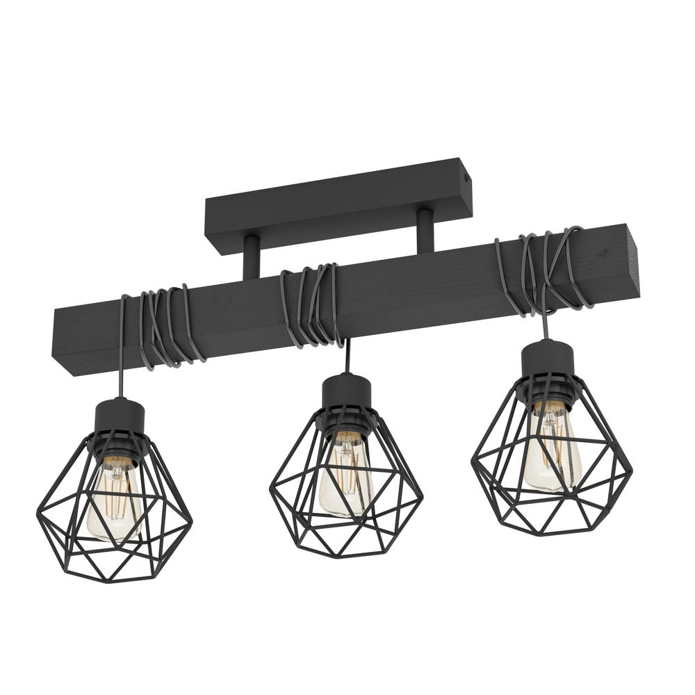 Landelijke plafondlamp Townshend 5 3-lichts