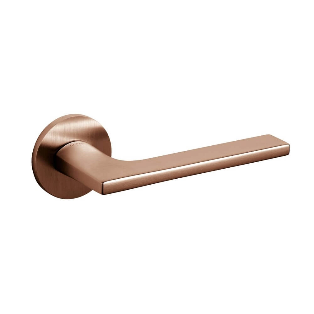 Design deurklink Lotus mat koper