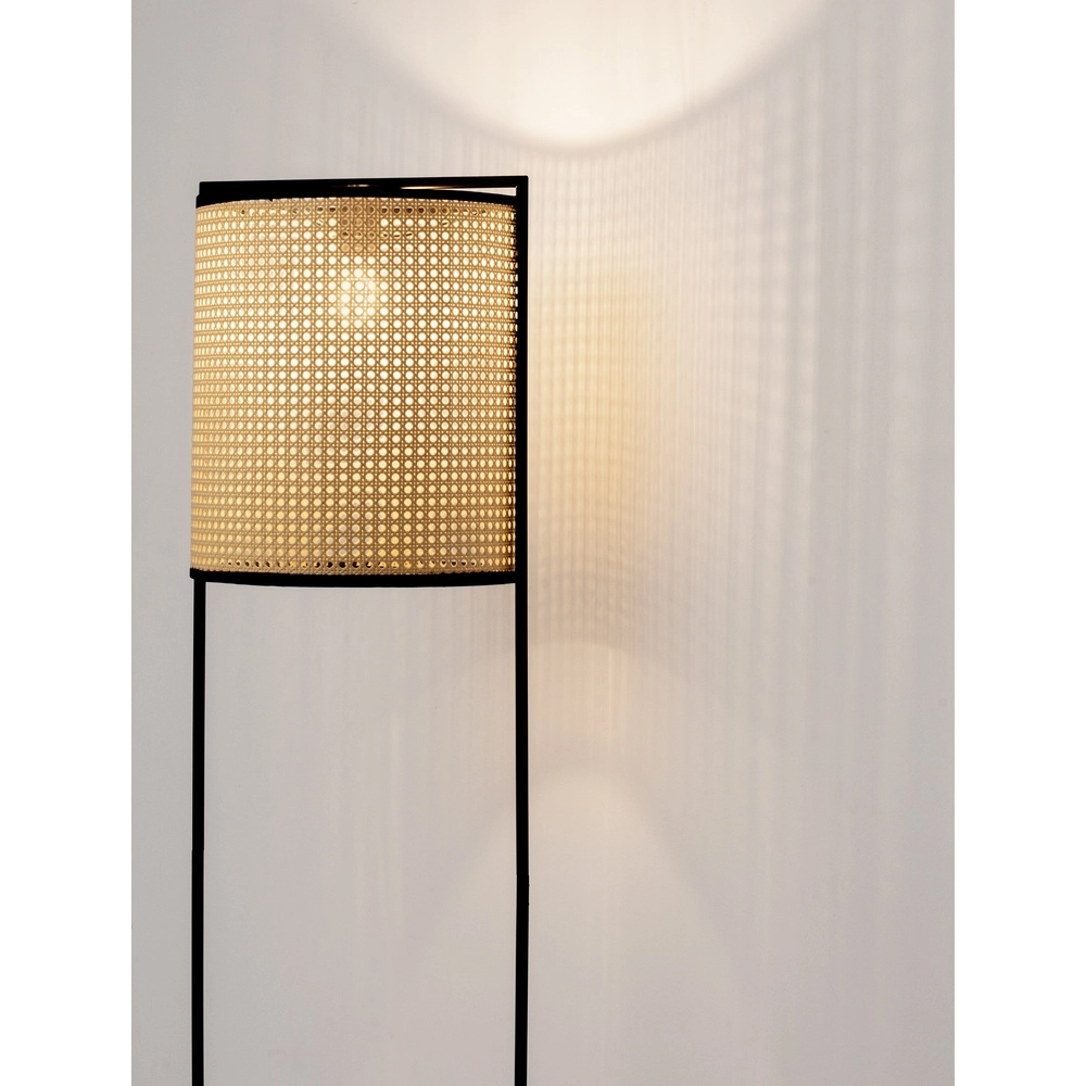 Vloerlamp Erto zwart en rotan Lyora 5212017455840