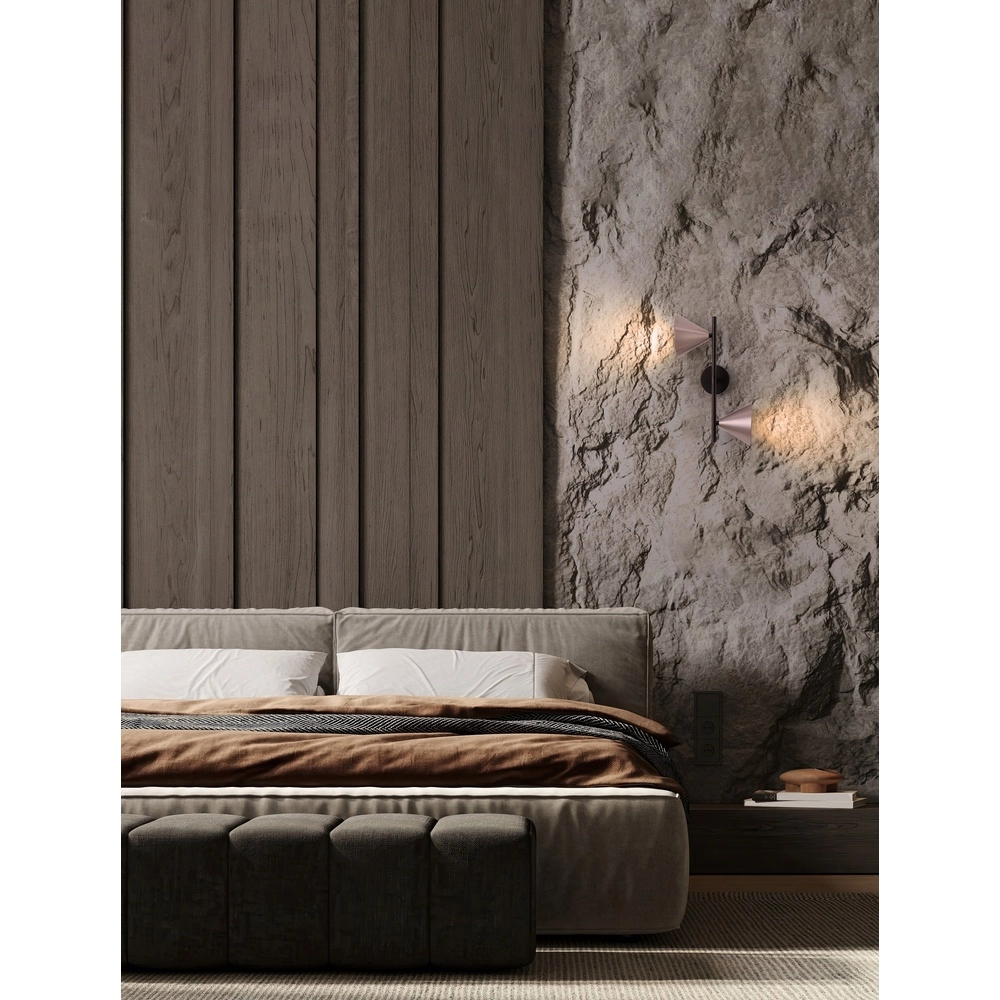 Wandlamp Conico dubbel zwart met koffiebruin Lyora 5212017475404