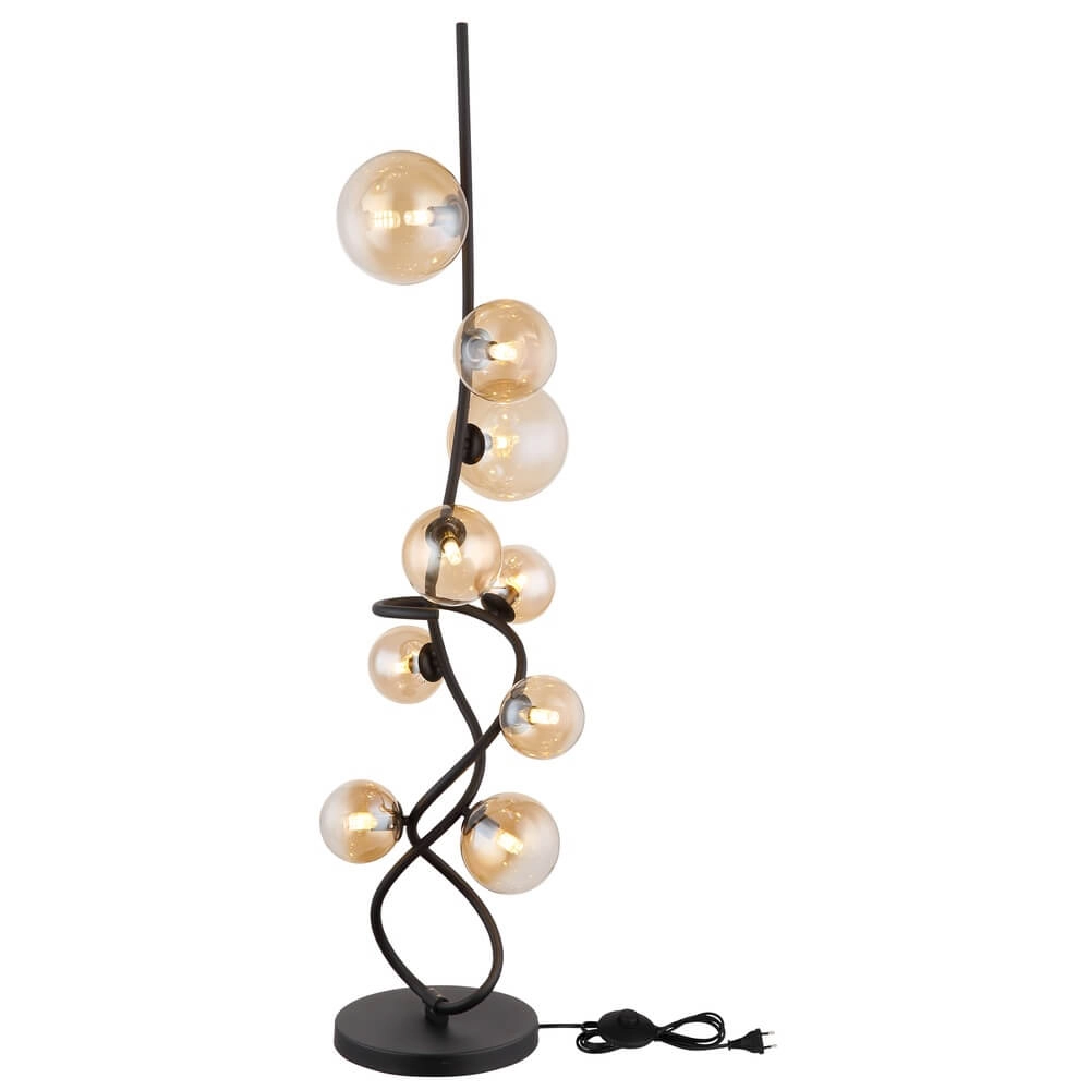 Zwarte vloerlamp Tuberius design 9-lichts Globo 9007371455447