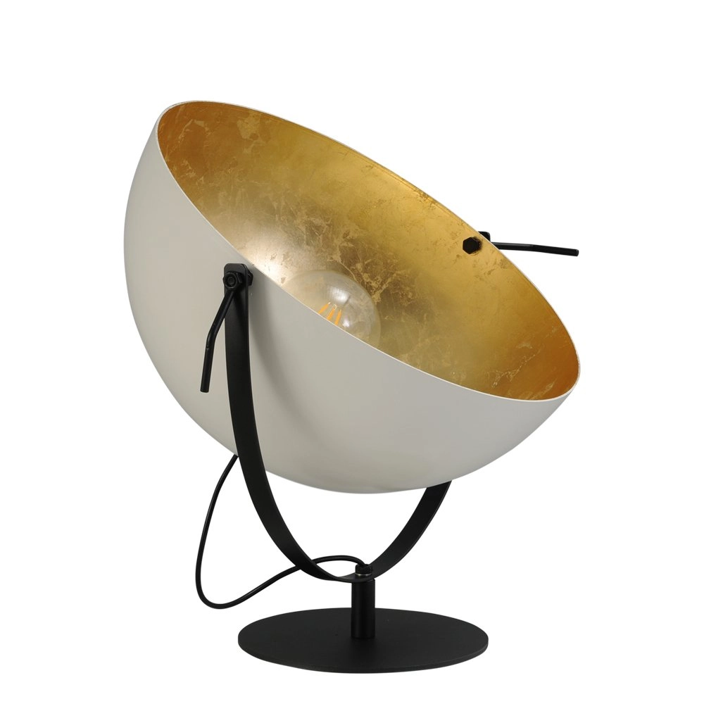 Stoere Industria Uplighter 50cm wit met oudgoud