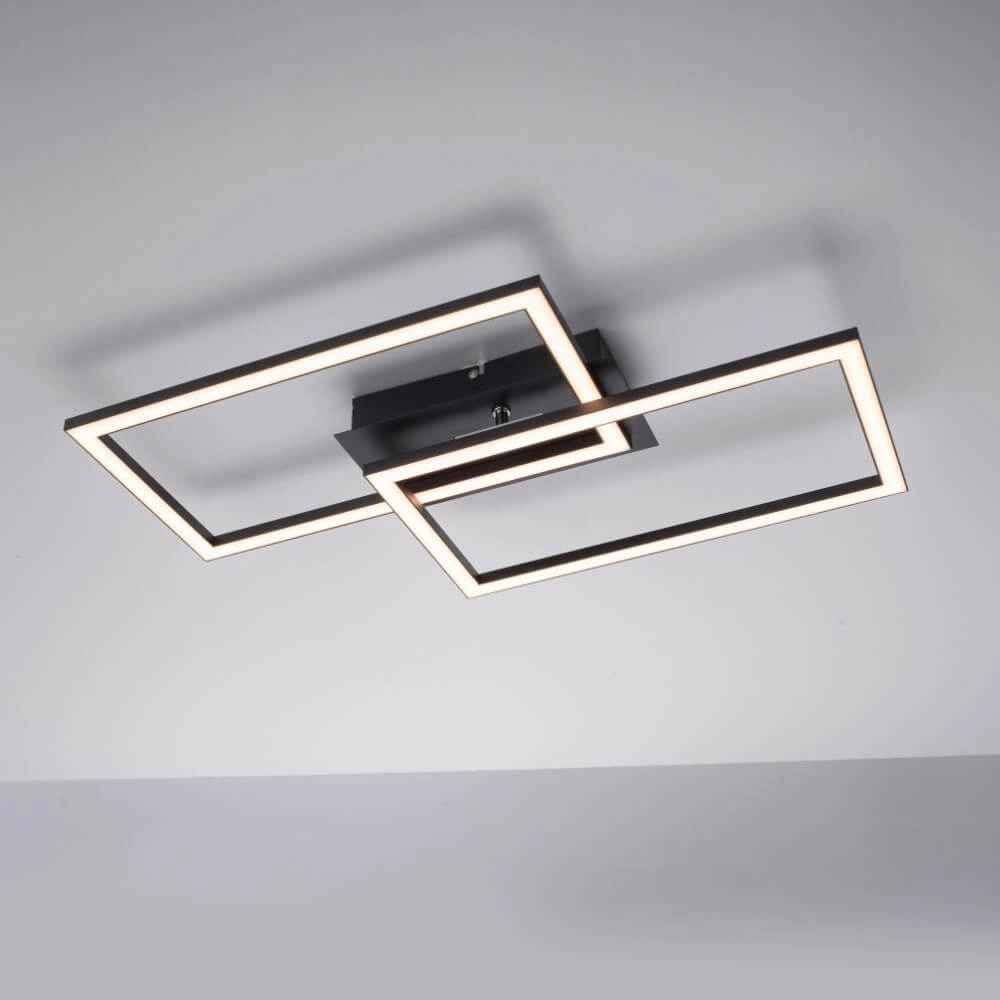 Zwarte plafonnière Iven met led Paul Neuhaus 4043689981983