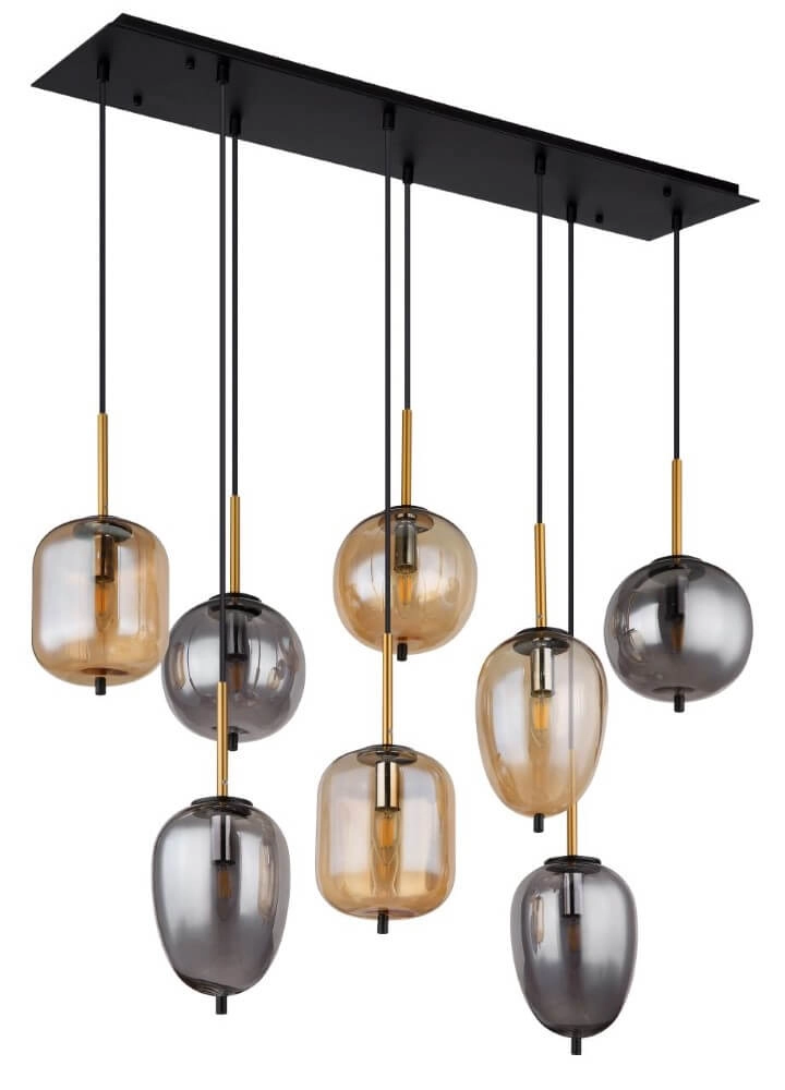 8-lichts hanglamp Blacky zwart Globo 9007371443703