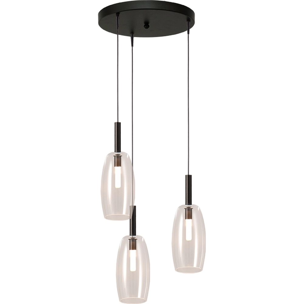 3L vide hanglamp Lido Olive met Ø 11,5cm helder glas