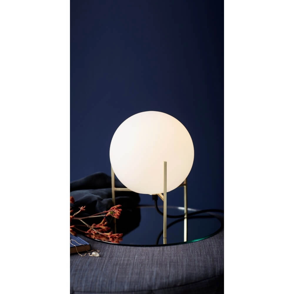 Glazen tafellamp Alton messing met wit glas Nordlux 5701581416987