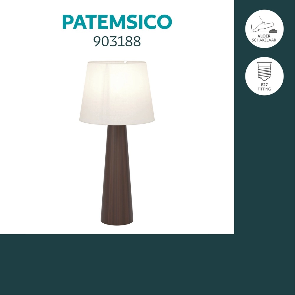 Landelijke vloerlamp Patemsico bruin met kap Eglo 9008606406654