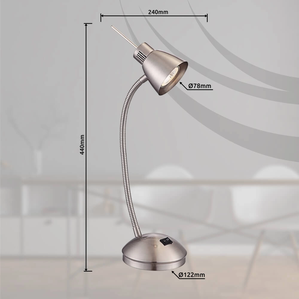 Klassieke bureaulamp Nuova nikkel Globo 9007371340330
