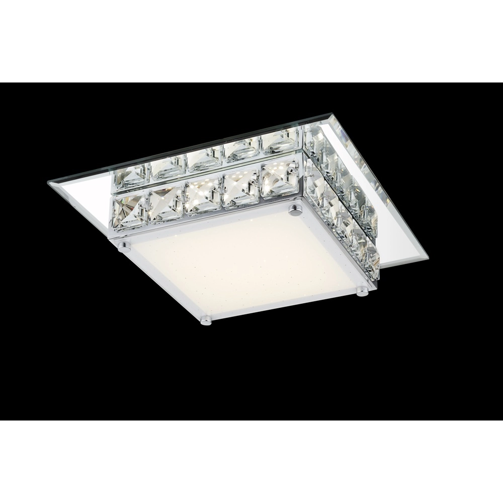 Vierkante plafondlamp Margo chroom Globo 9007371324705