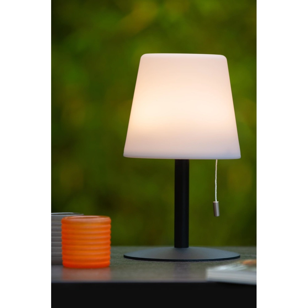 Oplaadbare tafellamp Rio zwart met wit Lucide 5411212134264