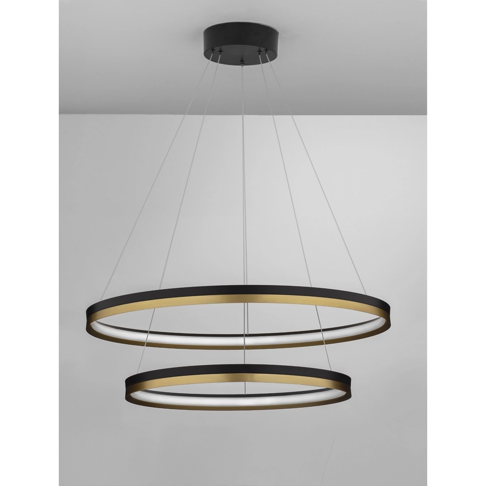 Hanglamp Cantria zwart met goud Ø 80cm Lyora 5212017439864