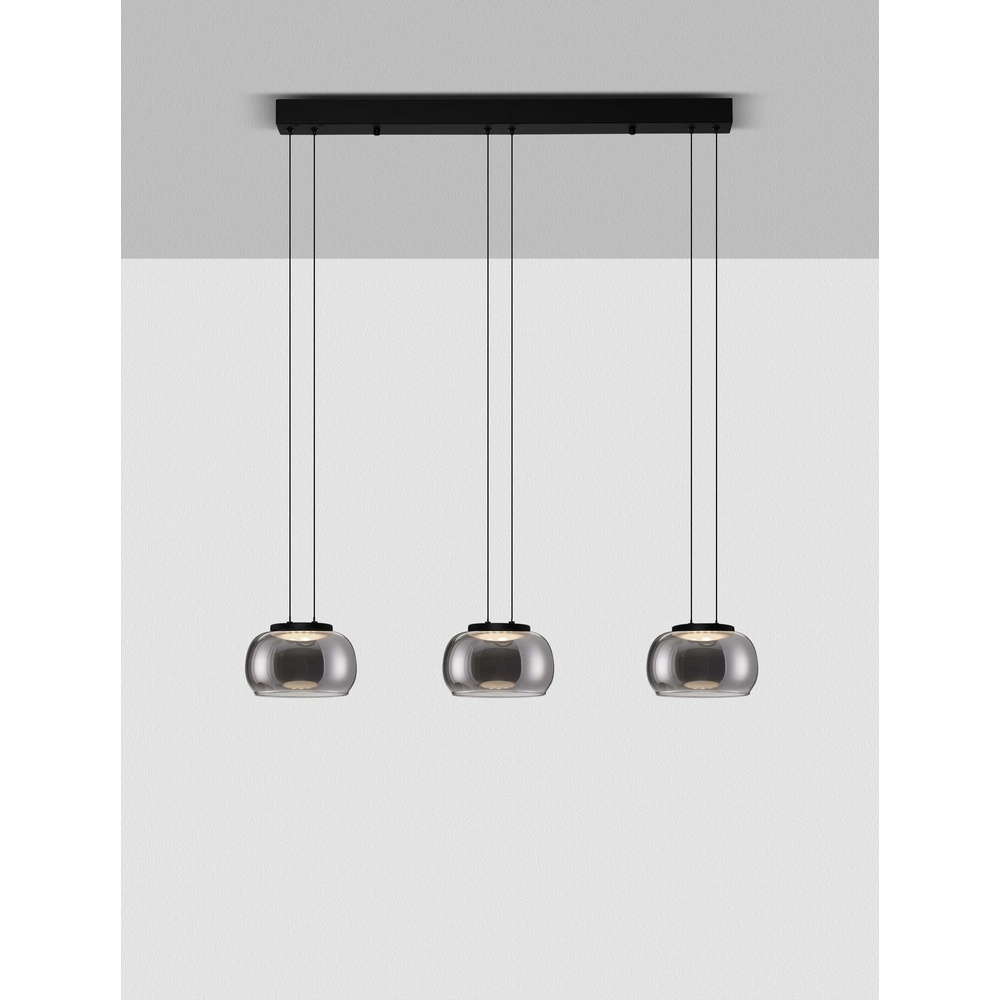 Moderne hanglamp Bios 3-lichts zwart Lyora 5212017458520