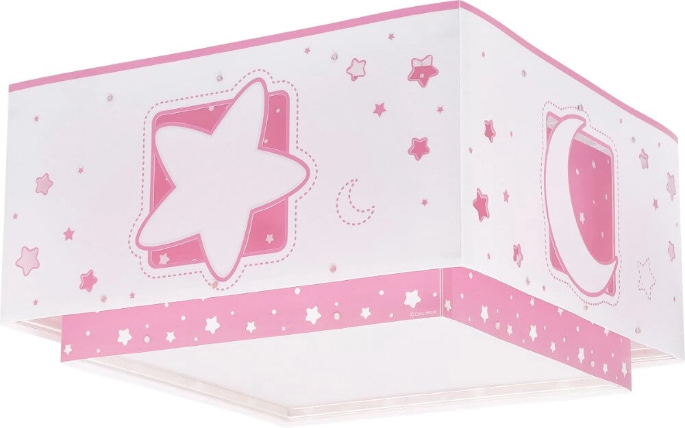 Vierkante plafondlamp Moonlight roze Dalber 8420406001579