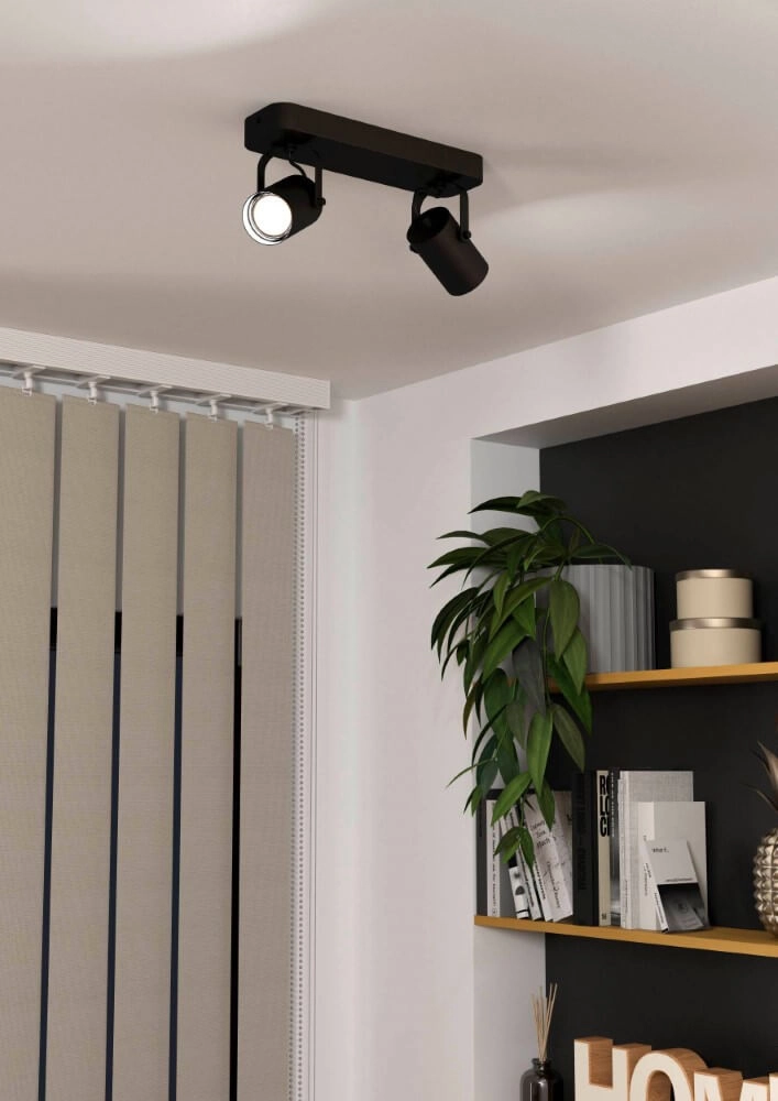 Zwarte plafondspot Sorego 2-lichts Eglo 9008606239085