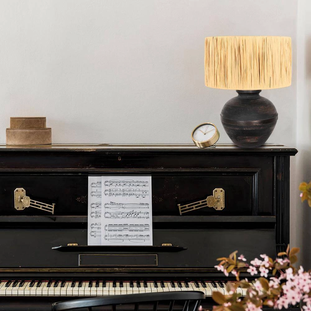 Tafellamp Lyons zwart met strokleurige kap 56cm Steinhauer 8712746172454